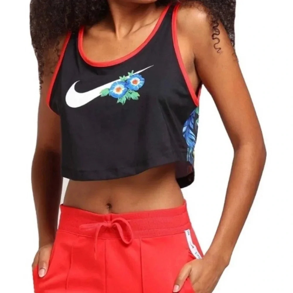 Nike Hyper Femme Floral Crop Tank Size XL
